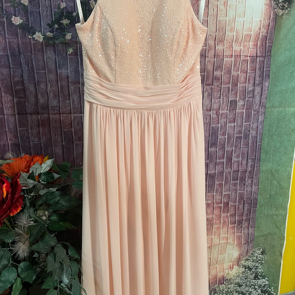 Bill Levkoff Peach Sequin Dress